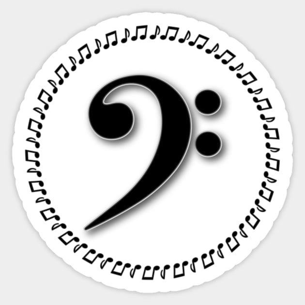 Bass Clef Music Note Design Sticker by WarriorWoman